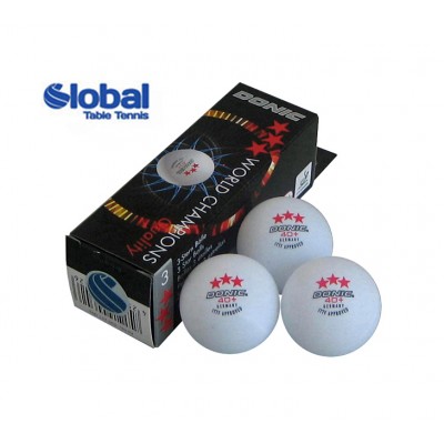 DONIC Table Tennis Balls Cell-free 40+ Three Star White x 3
