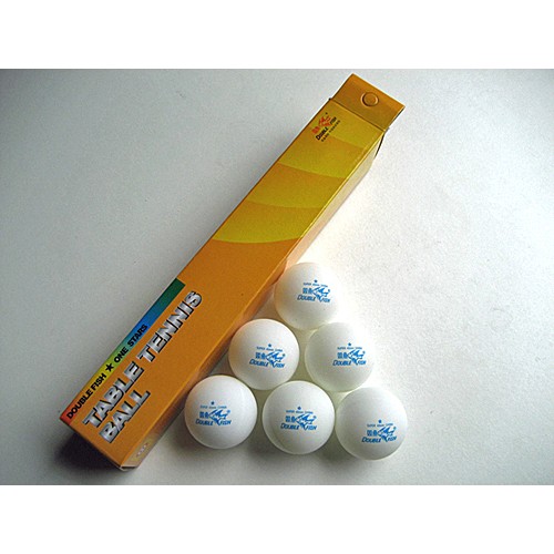 Double Fish Table Tennis Balls One Star White x 6