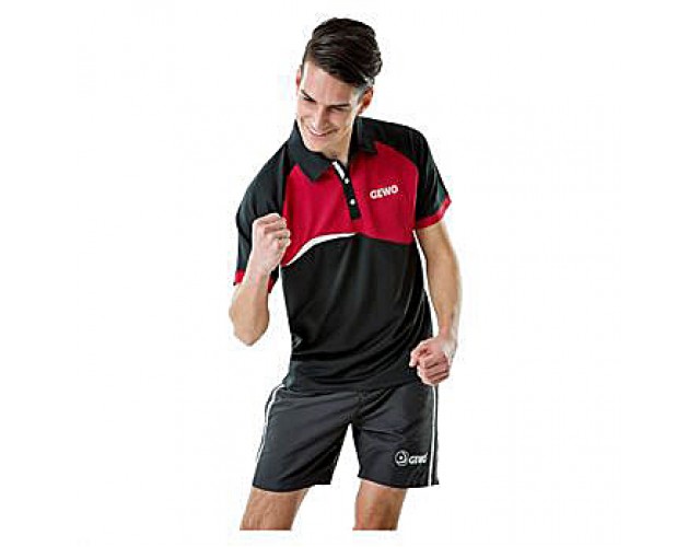 Gewo Nova Table Tennis Shirt Black/Red NOW £16.50 ! Gewo Nova Table Tennis Shirt Black/Red NOW £16.50 !