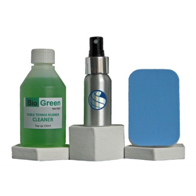 Global Table Tennis Bat Rubber Green Super Spritzer Cleaning Pack