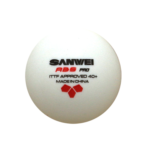 Sanwei ABS Pro Table Tennis Balls 40+ Three Star White x 6